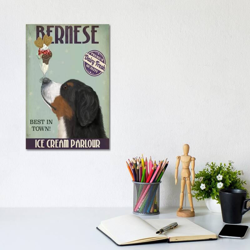 iCanvas "Bernese Ice Cream Parlour" by Fab Funky Canvas Print - 12x8x0.75