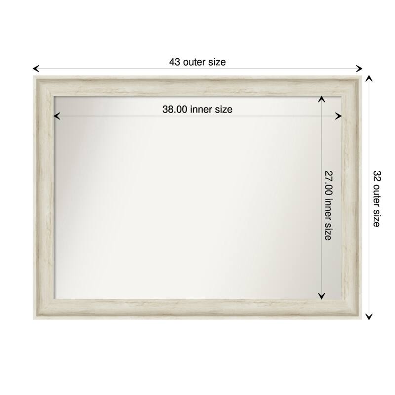 Non-Beveled Wall Mirror - Regal Birch Cream Frame - 43 x 32 in - Regal Birch Cream
