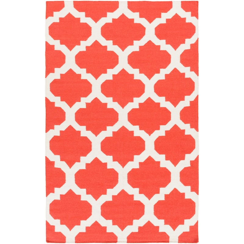 Hand-Woven Esme Moroccan Trellis Reversible Flatweave Wool Rug - 4' x 6'