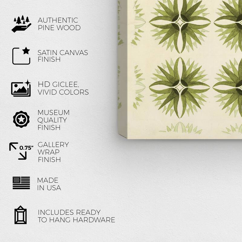 Wynwood Studio Canvas Abstract Floor Covering Olive White and Cream White Traditional Wall Art Canvas Print