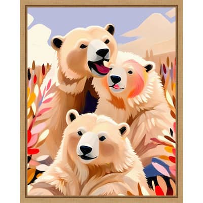 Polar Bears by Uma Gokhale Framed Canvas Wall Art