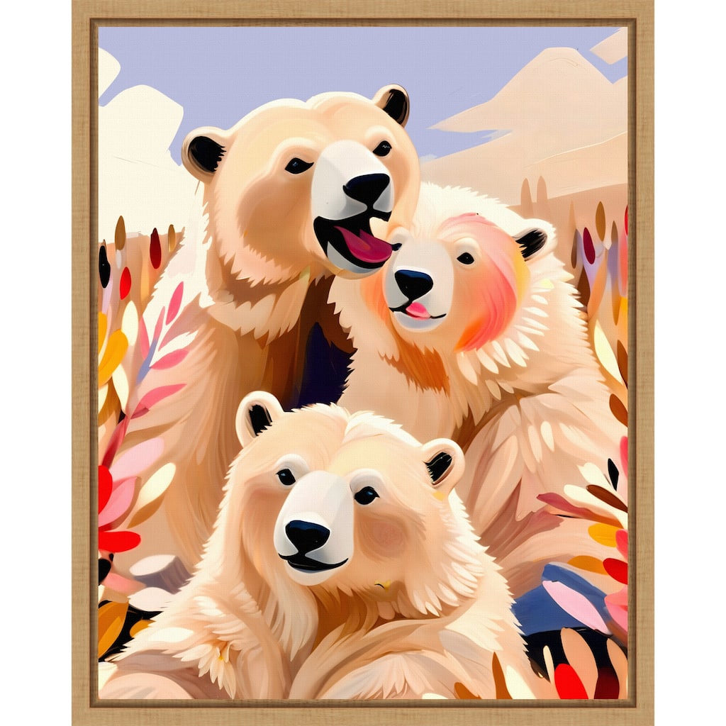 Polar Bears by Uma Gokhale Framed Canvas Wall Art