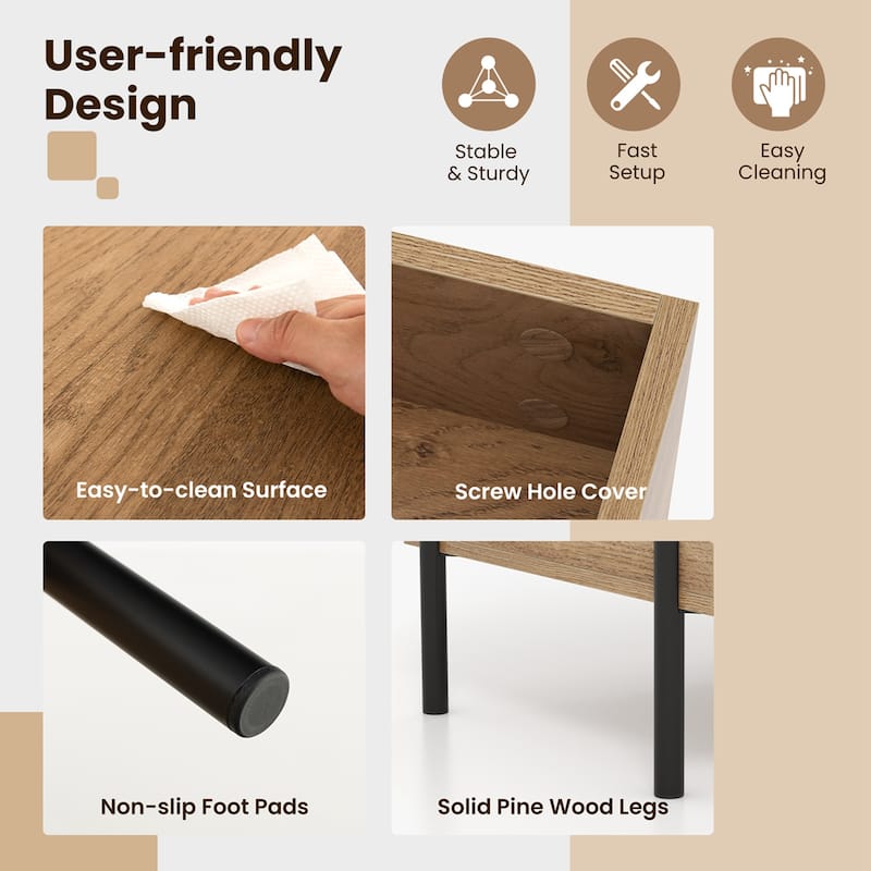 Living Room Lift Top Coffee Table w/ Storage & 3 Open Cubbies