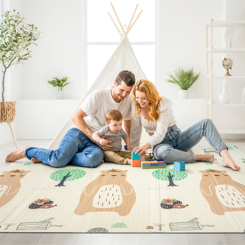 Sorbus Foldable Baby Kids Play Mat, Floor Foam Mats with Travel Bag - Waterproof Foldable - 78" x 70" x 0.4" - 78 x 70 x 0.4”