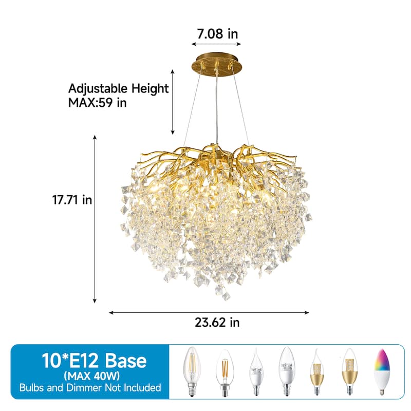 Modern High-End Romantic Golden Branch-Shaped Ceiling Lamp Suitable For Dining Room And Living Room