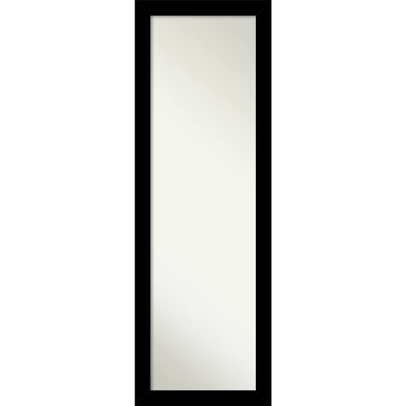 Brushed Non-Beveled Framed Full-Length On the Door Mirror - Brushed Black - Glass Size 14x48