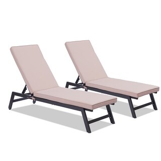 Outdoor Chaise Lounge Chair Set With Cushions, Five-Position Adjustable ...