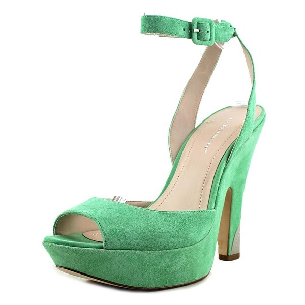 BCBGeneration Nellie Women Open Toe Suede Green Platform Heel