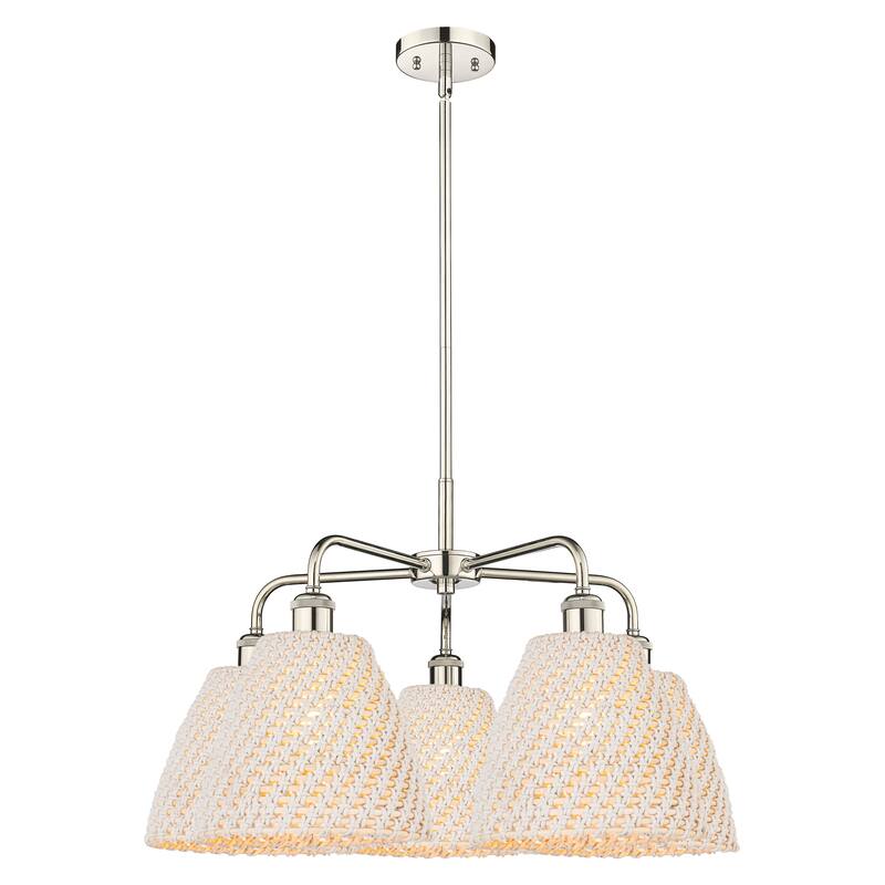 Innovations Lighting Endless Possibilities Ballston - Bristol Natural - 5 Light 28" Stem Hung Chandelier - Polished Nickel