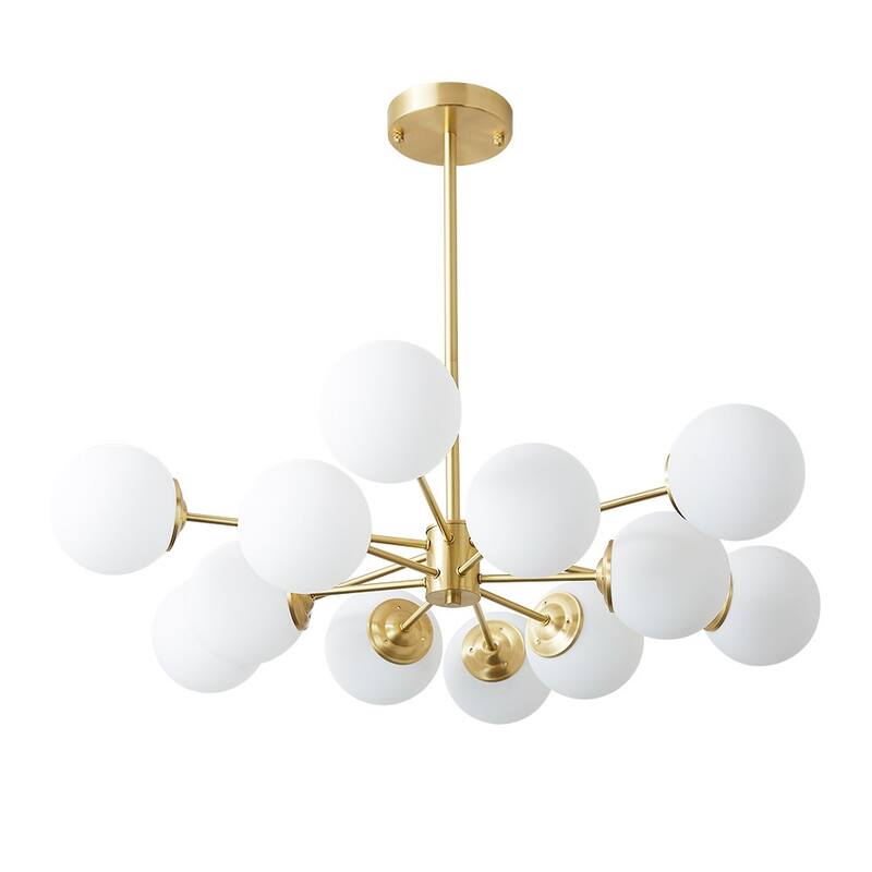 Mid-century Modern 12-light Glass Bubble Sputnik Chandelier