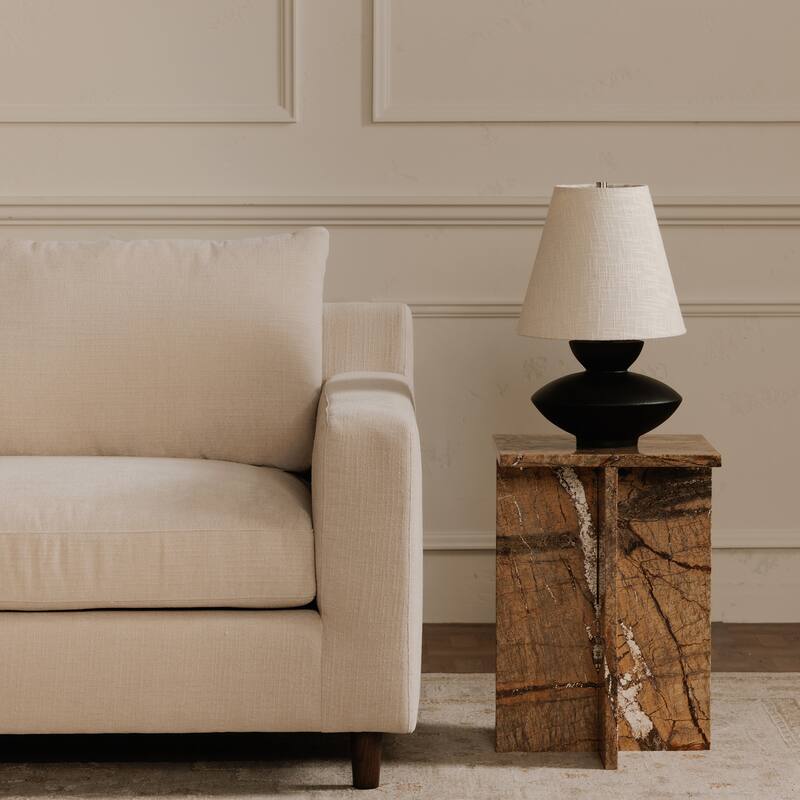 NADAAL STUDIOS Veyric Right-Facing Sectional Sofa, High Back, Chenille Performance Fabric, Feather Blend Seat, Seats 4, White