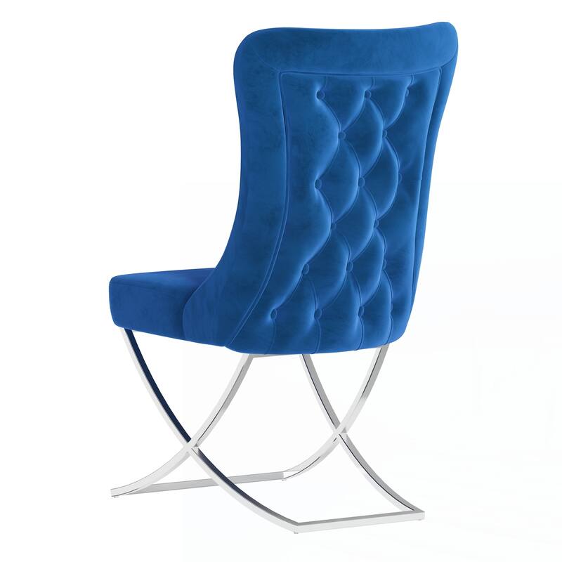 Upholstered Silver Legged Dining Chair, Set of 2