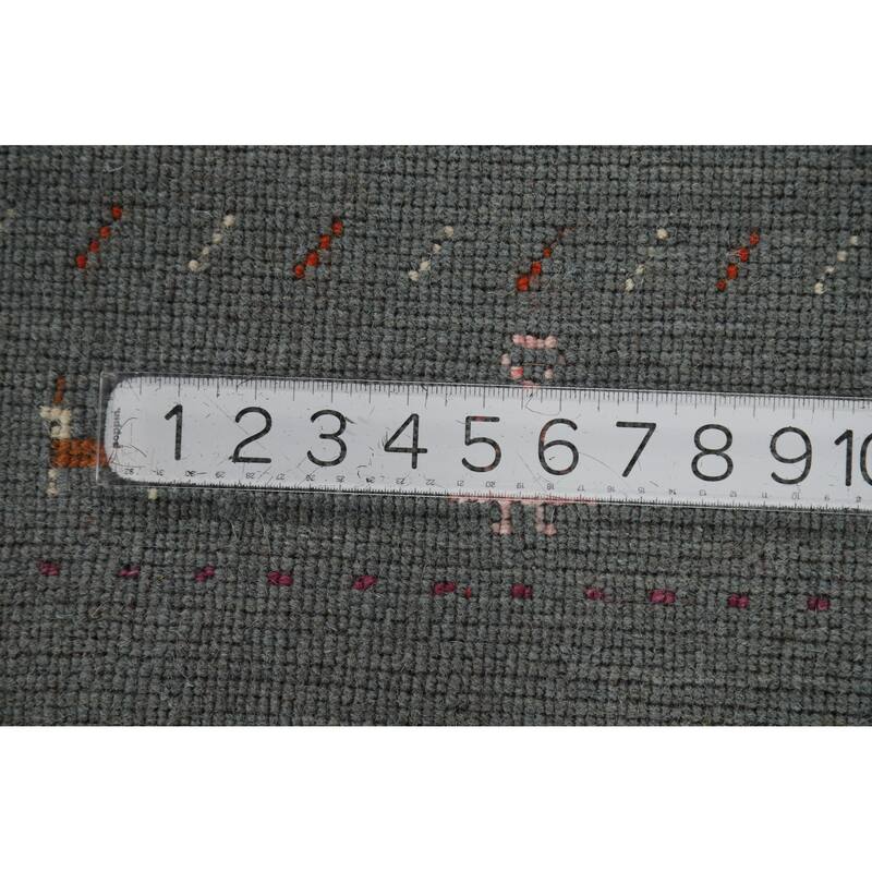 Hand Knotted Oriental 100% Wool Carpet Tribal Tribal Navy Blue & Blues Gabbeh Area Rug - 7' 8'' X 5' 0''