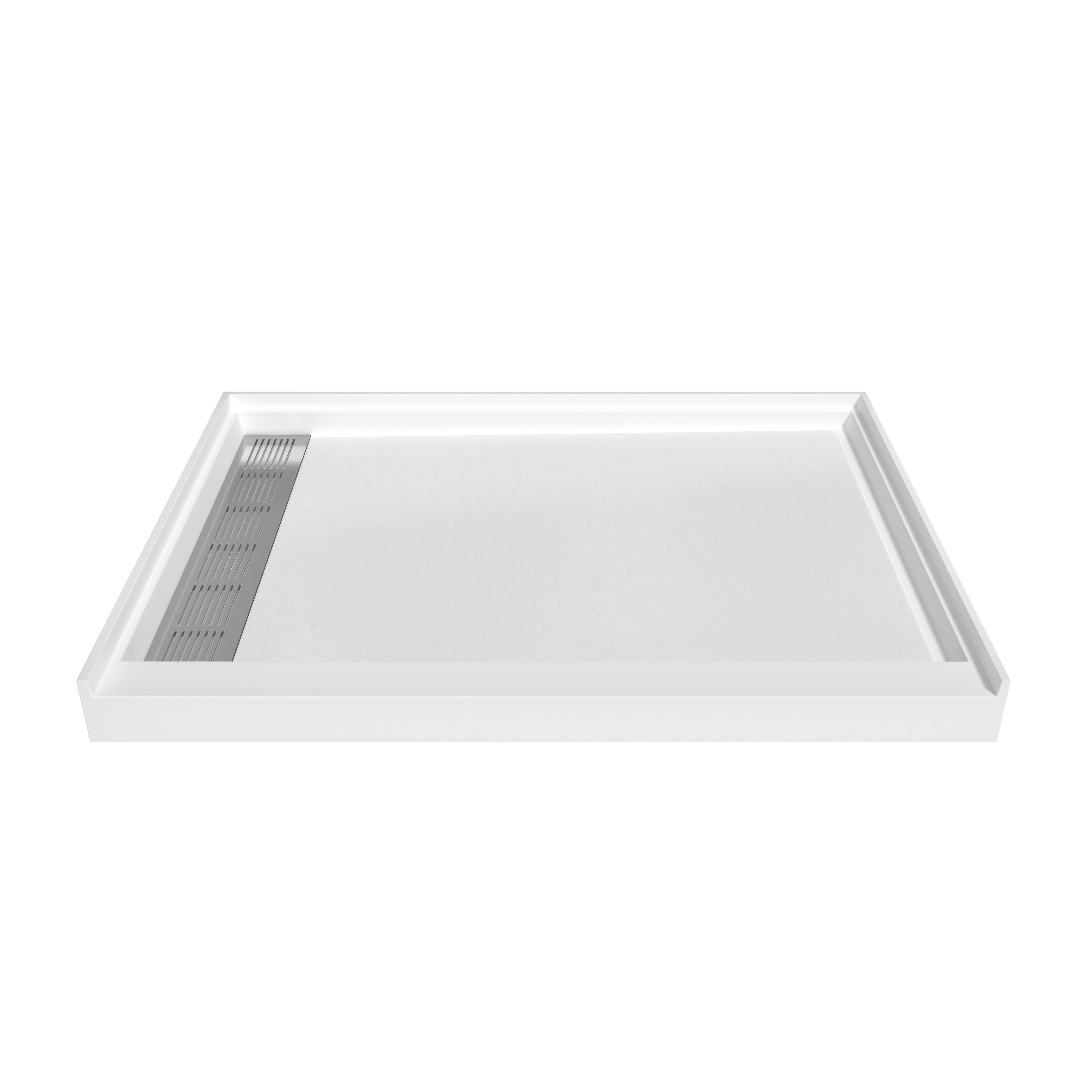 Cultured Marble Shower Base, Single Threshold Shower Pan with Slip-Resistant Surface, cUPC Certified