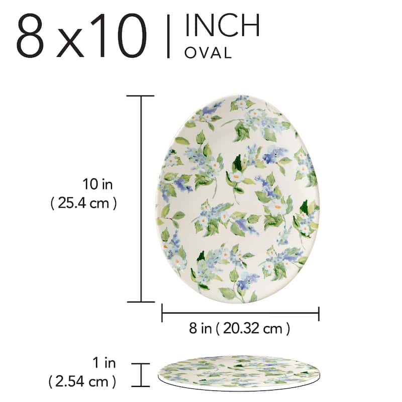 Certified International Easter Morning 10" Oval Egg Plates, Set of 4 - 10" x 8" x 1"