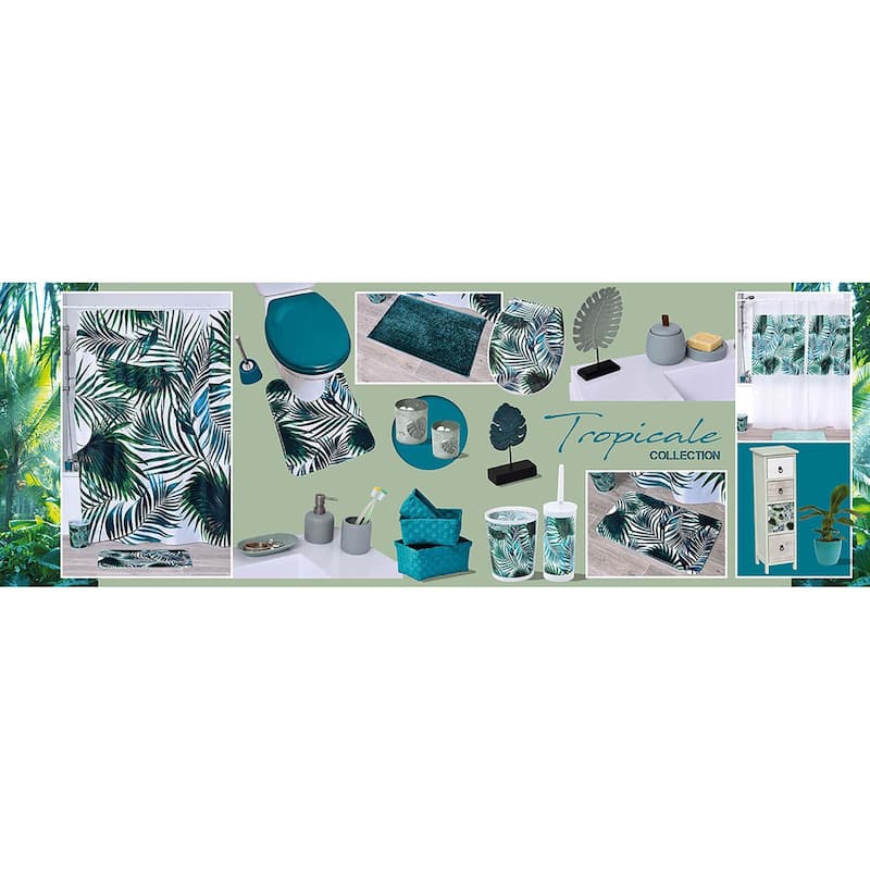 Rectangular Soap Dish Cup Dispenser Tropical