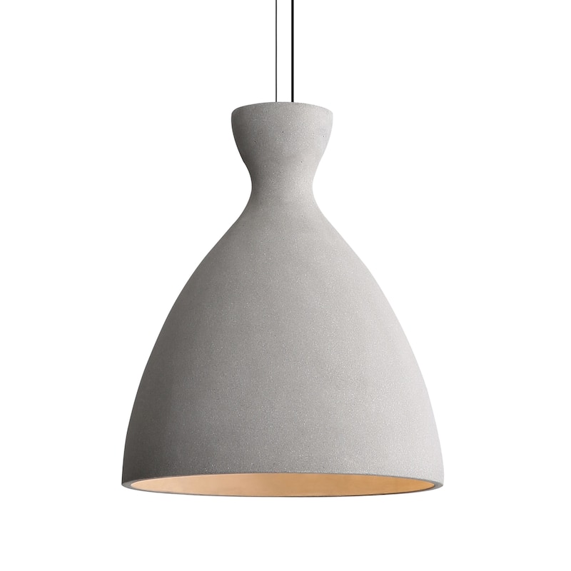 Golden Lighting Aethera 14in Integrated LED Pendant in Grey Cement - Gold