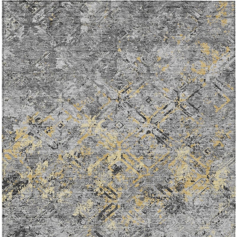 HomeRoots Geometric Transitional Rectangle Outdoor Rug
