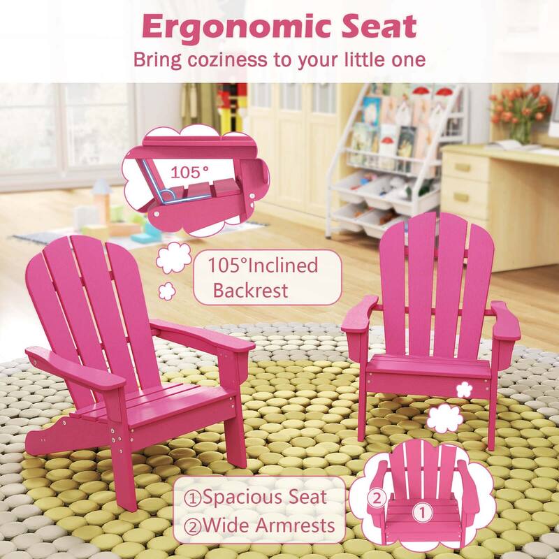 Costway Kids Adirondack Chair with High Backrest Armrests Fire Pit - See Details
