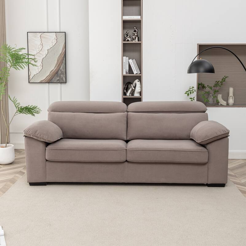 Convertible Pull-Out Sleeper Couch with Memory Foam Mattress