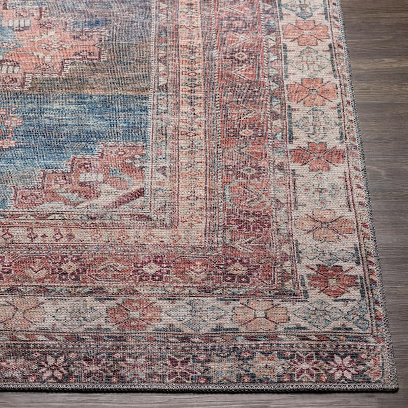 Livabliss Markus Persian Medallion Printed Machine Washable Area Rug