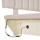preview thumbnail 20 of 58, Velvet Platform Bed with LED Lighting and Storage, Queen Size