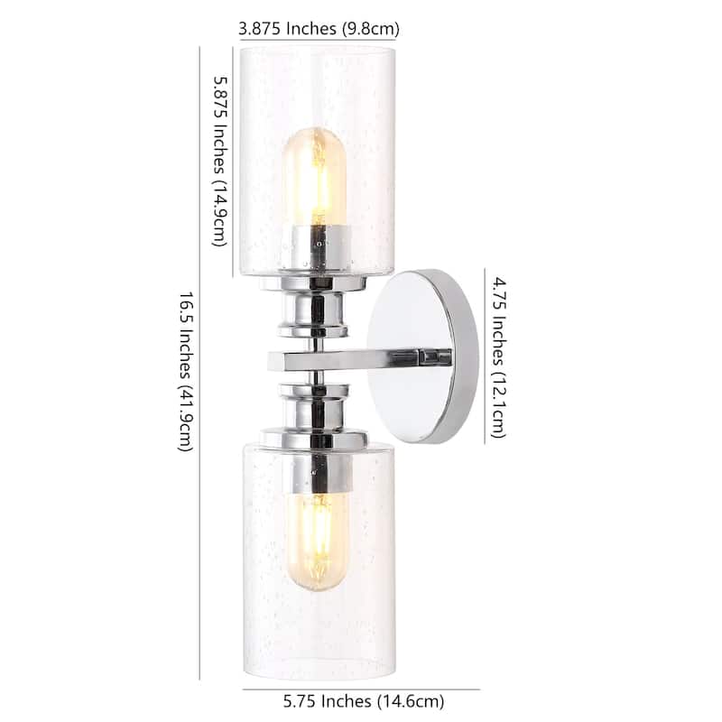 JONATHAN Y Lighting JYL7577 Jules Edison 2 Light 17" Tall LED Bathroom