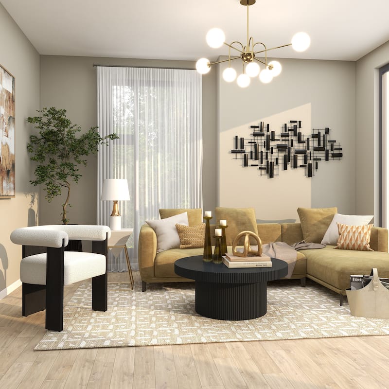 Metal Geometric 3D Stripes Home Wall Decor - Gold or Black - CosmoLiving by Cosmopolitan