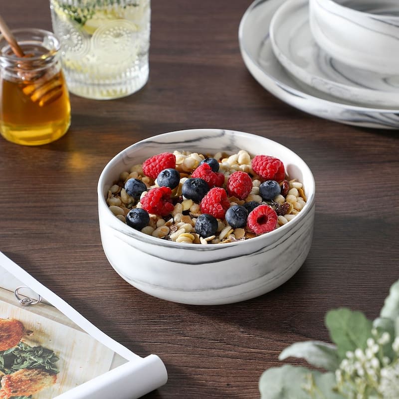 MALACASA LUNA 18-Piece Porcelain Dinnerware Set (Service for 6)