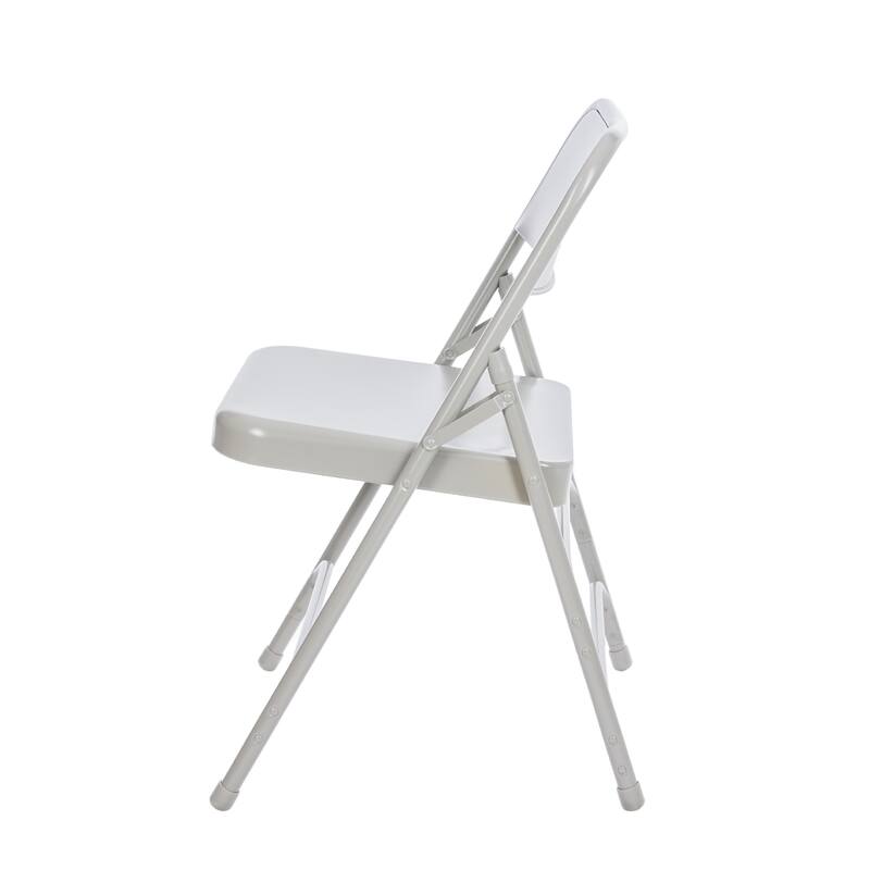 Hampden Furnishings Bernadine Collection All Metal Triple Brace Folding Chair, Pack of 4