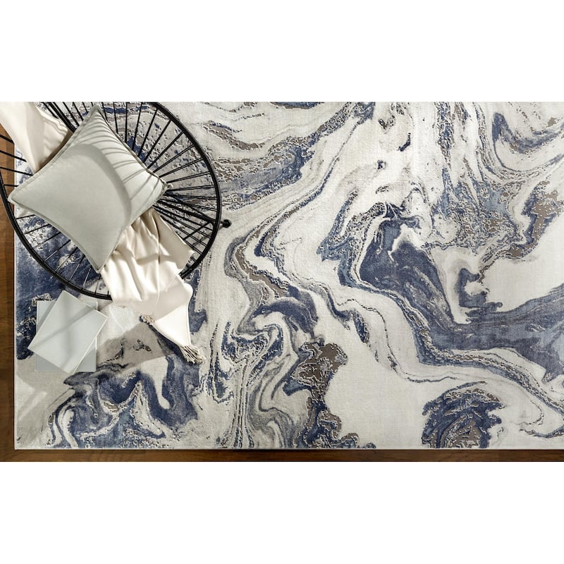 Livabliss Tibetan Modern Swirl Area Rug