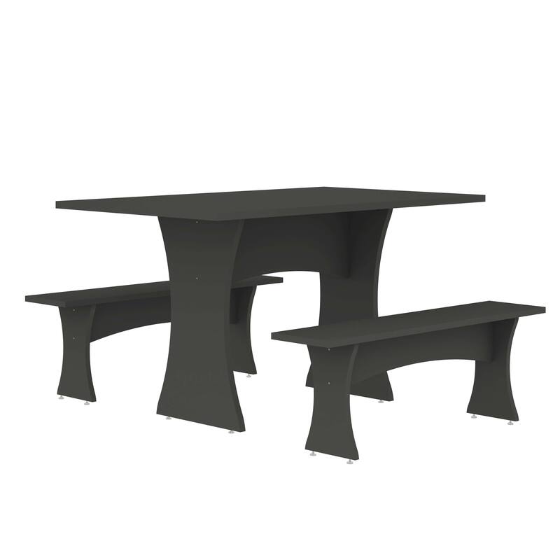 Manhattan Comfort Coney 3-Piece Mid-Century Modern Dining Set