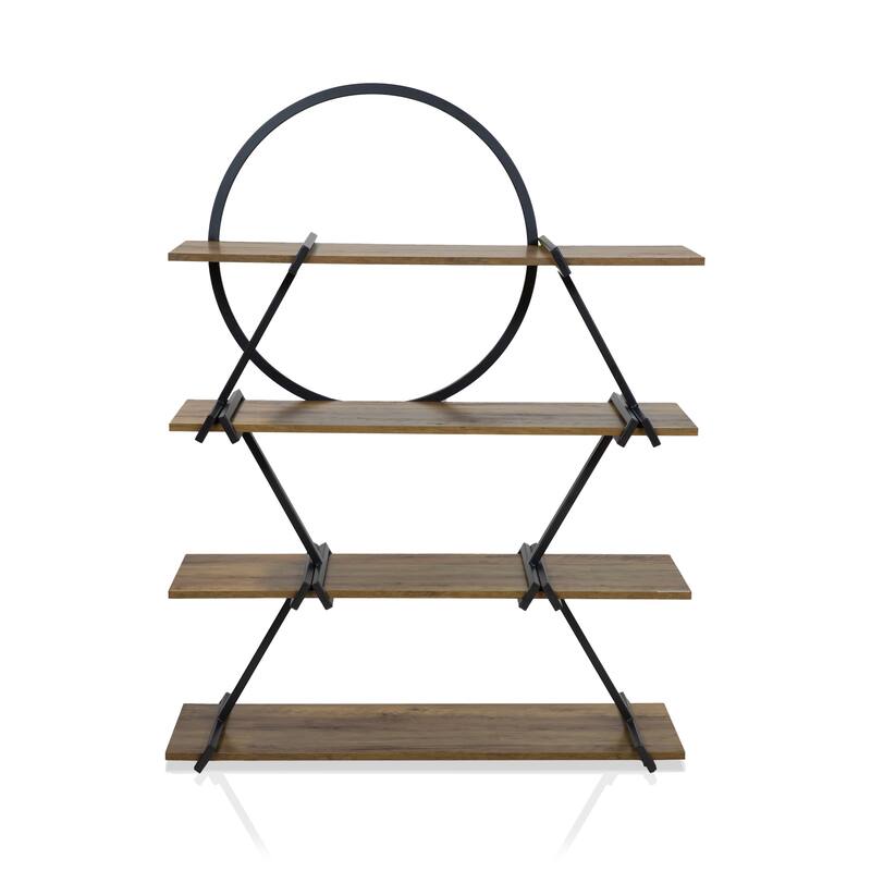 Dillon Industrial 4-Shelf Vertical Open Back Bookcase by Furniture of America