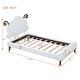 preview thumbnail 4 of 10, Twin Size Upholstered Platform Bed with Headboard