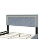 preview thumbnail 10 of 10, Queen Size Upholstered Platform Bed with Tufted Padded Headboard, Metal Wire Frame Accents, Sturdy Metal Legs