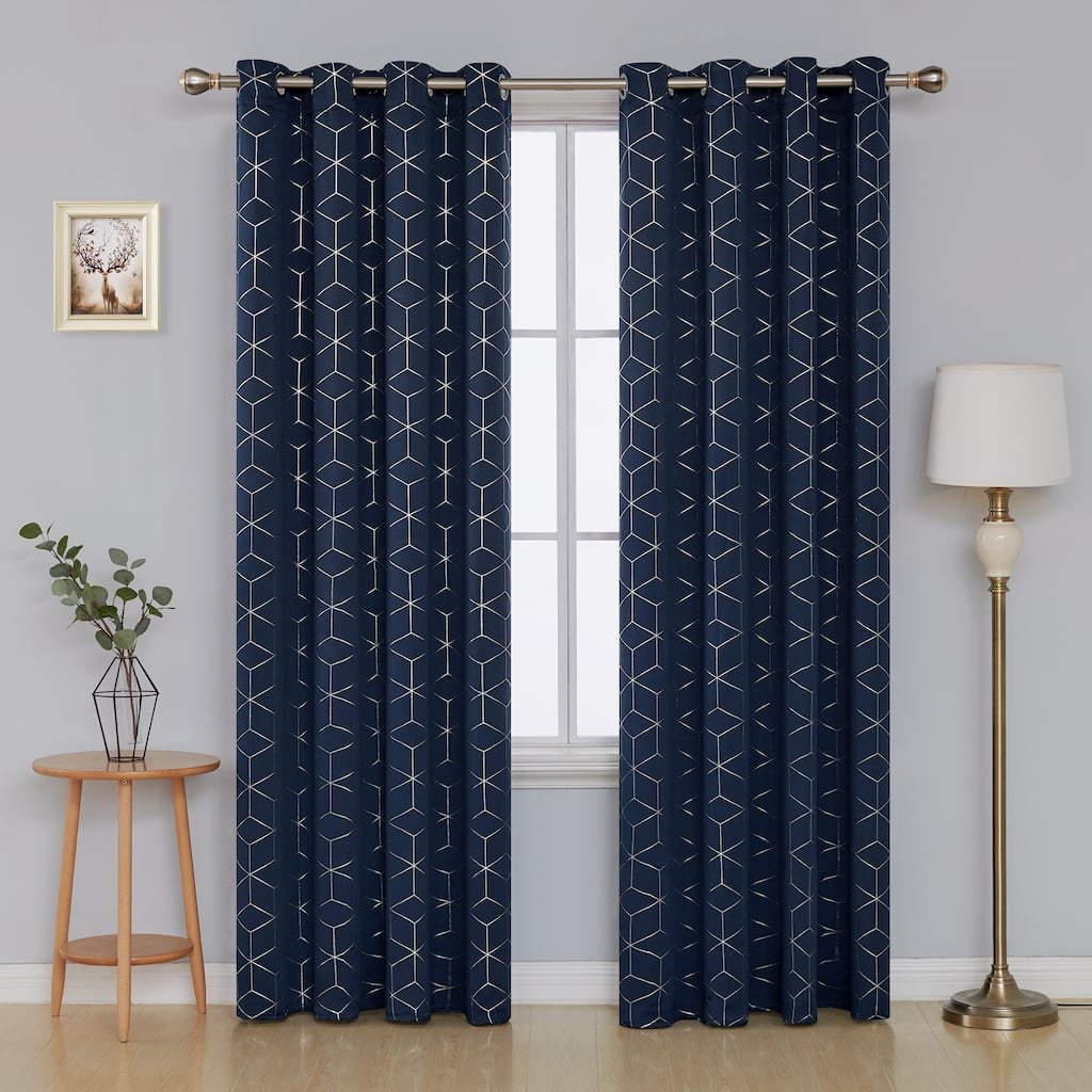 Deconovo Decorative Silver Diamond Curtains (2 Panel)