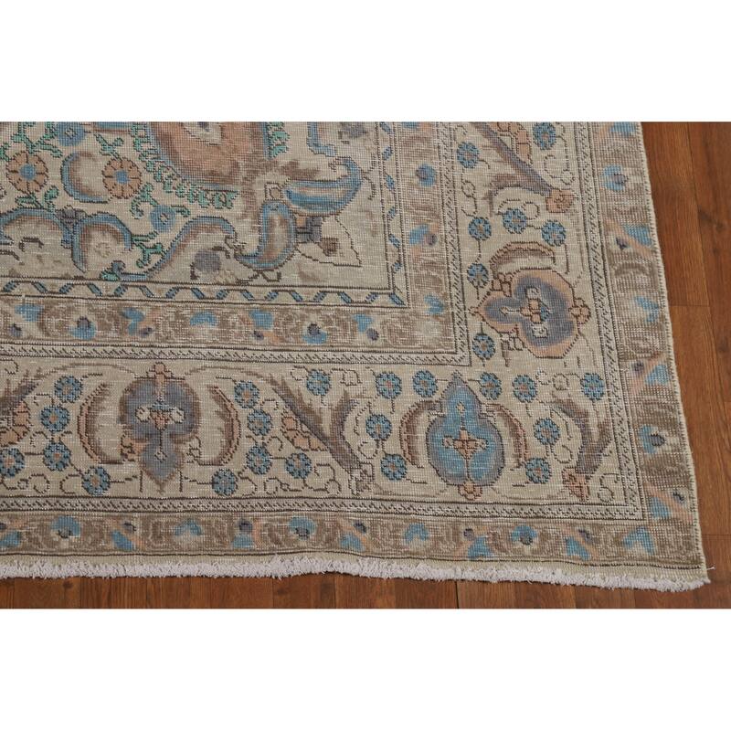 Tabriz Persian Vintage Area Rug Hand-Knotted Traditional Wool Carpet - 8'2" x 11'8"