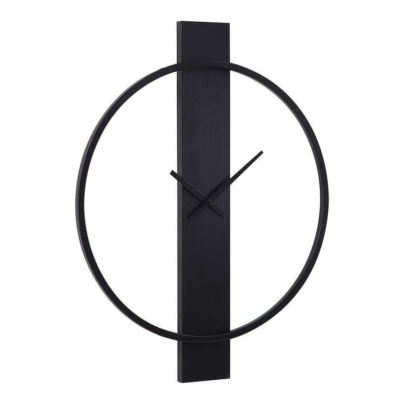 Renwil Romane Indoor Iron Wall Clock, Matte Black