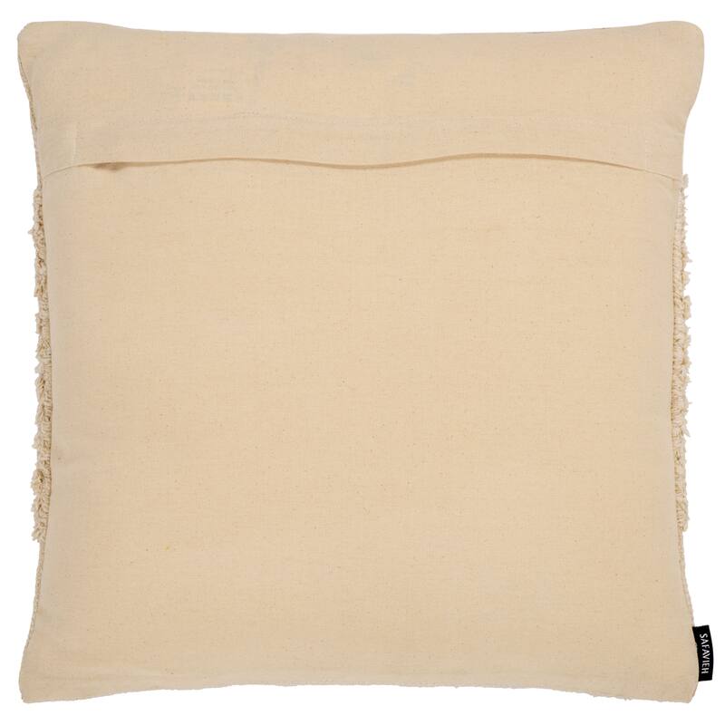 SAFAVIEH Home Kenz 18-inch Square Natural Cotton Decorative Throw Pillow
