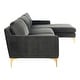preview thumbnail 4 of 7, SAFAVIEH Couture Brayson Chaise Sectional Sofa - Dark Grey