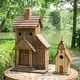 preview thumbnail 7 of 14, Glitzhome 12"H Rustic Distressed Wood Natural Birdhouse