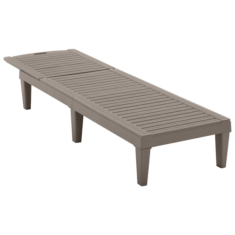 Roomfitters 2 Pcs Resin Outdoor Chaise Lounge Chairs with Adjustable Backrest for Patio, Poolside or Beach
