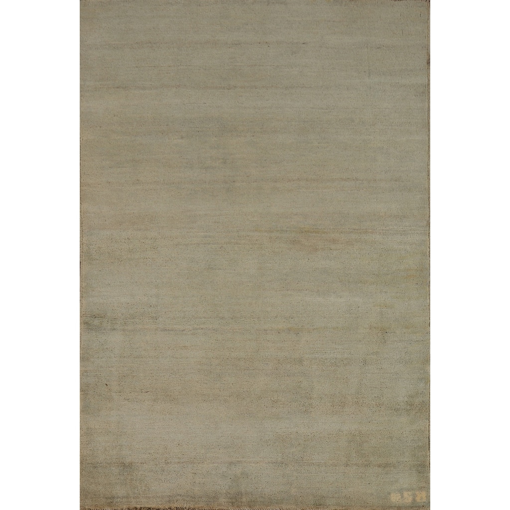 Modern Gabbeh Oriental Foyer Rug Handmade Beige Wool Carpet - 3'5"x 5'0"