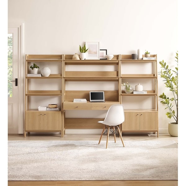 Bixby 3Piece Wood Office Desk and Bookshelf On Sale Bed Bath
