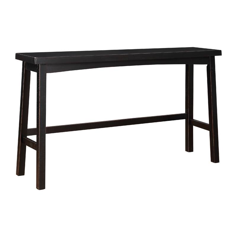 Casy 4pc Bar Height Table Set, 3 Contoured Stools, Black Rubberwood