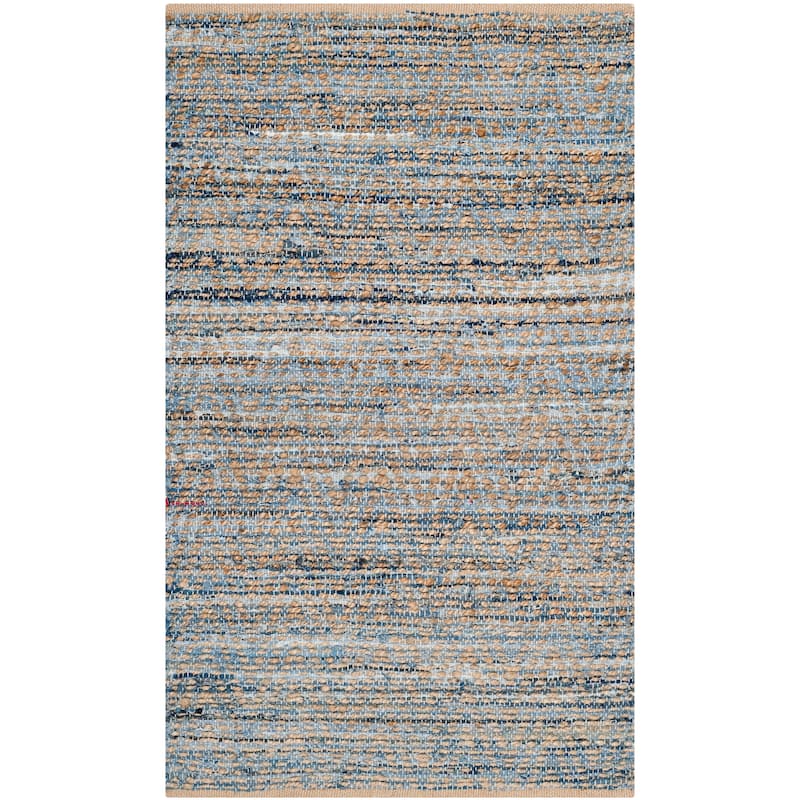 SAFAVIEH Handmade Cape Cod Cirina Coastal Jute Rug - 4' x 6' - Natural/Blue
