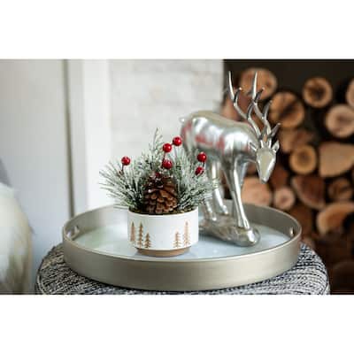 XMAS MIX IN 4.25" Ceramic Reverse Tree Pot, SM