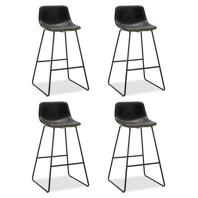 Modern 30.in Bar Height Bar Stool with PU Leather and Metal Frame Barstools for Kitchen Island