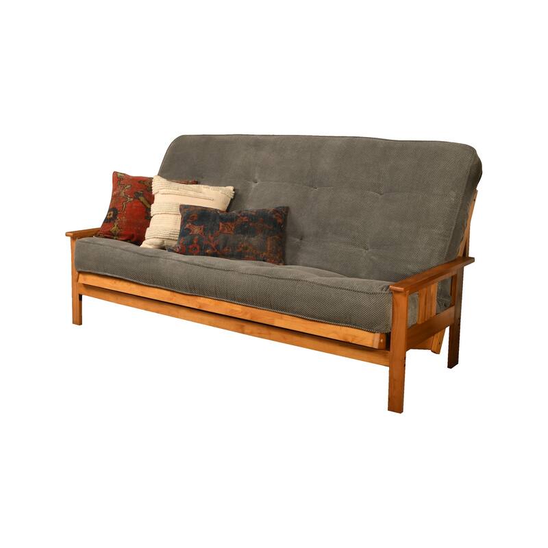 Somette Monterey Queen-size Futon Set in Butternut Finish with Marmont Mattress - Marmont Thunder