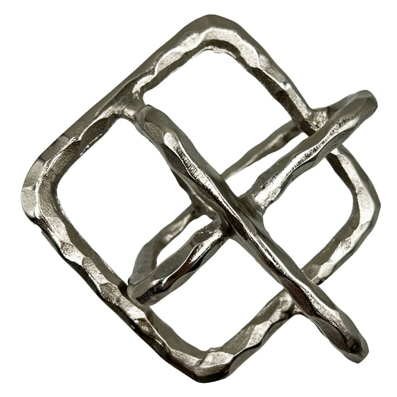 Decorative Handmade Aluminum 7.5 inch Square Sculpture - 7 x 7 x 7.5 in